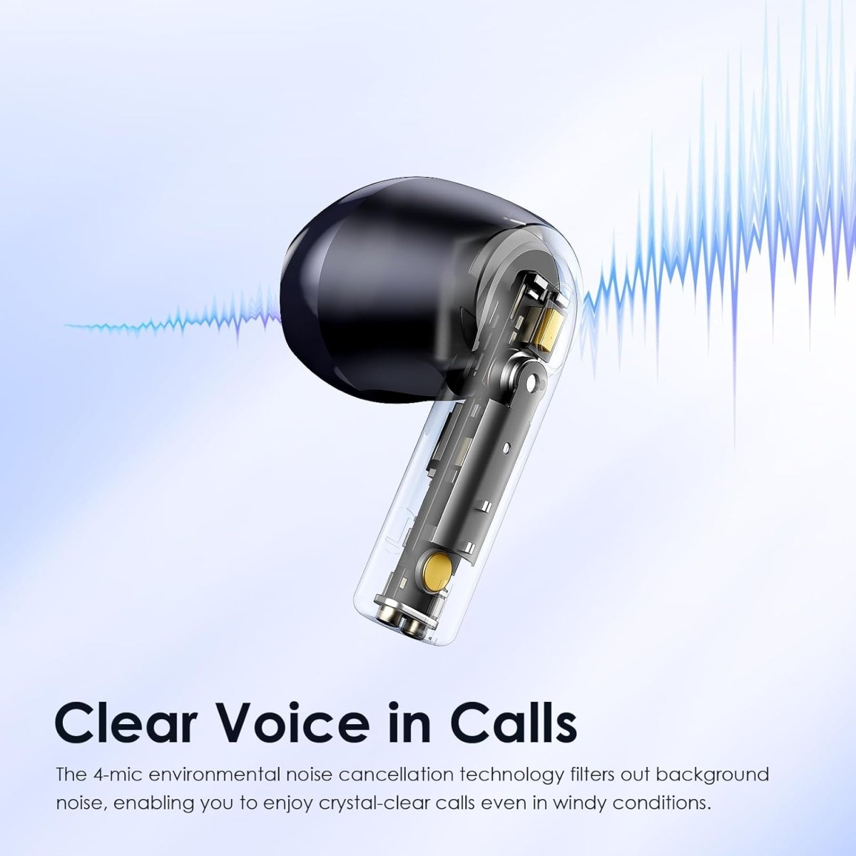 Oraimo Riff 2 TWS Earbuds with ENC Quad Mic,30Hr Playtime,Custom EQ Modes,IPX4,BT 5.3 Bluetooth Headset