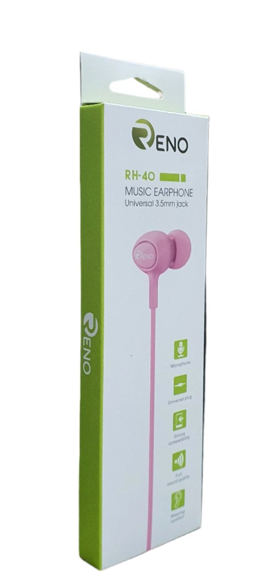 Reno RH - 40 Wired Music Earphone 3.5mm Jack - White