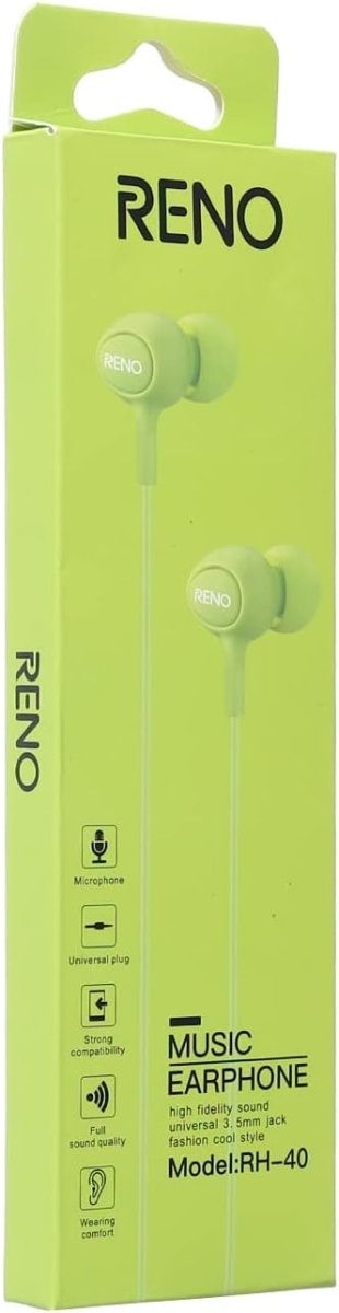 Reno RH - 40 Wired Music Earphone 3.5mm Jack - White