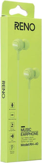 Reno RH - 40 Wired Music Earphone 3.5mm Jack - White