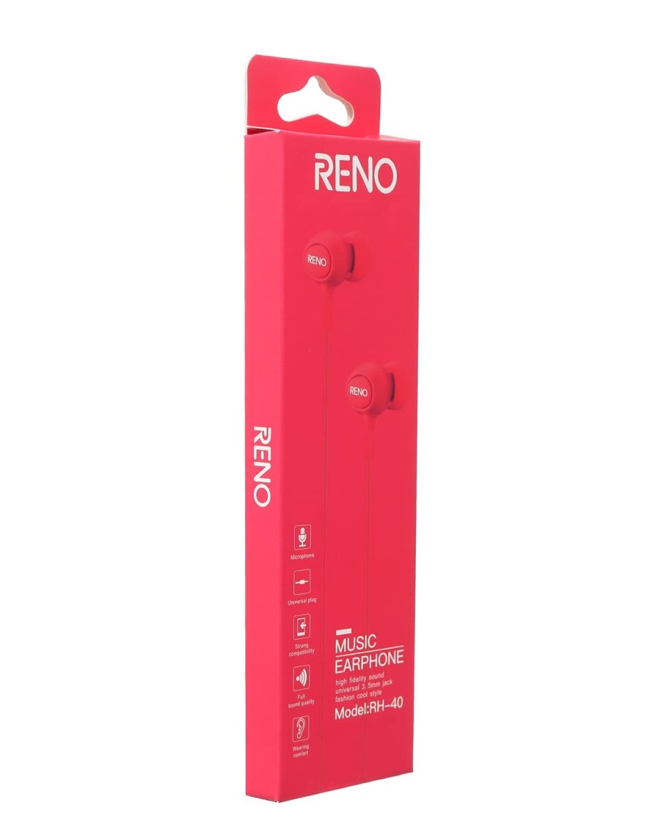 Reno RH - 40 Wired Music Earphone 3.5mm Jack - White