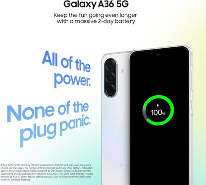 Samsung Galaxy A36 5G Smartphone, Awesome Intelligence, 8GB RAM, 128GB Storage, 50MP Camera, Awesome AI, 1 Year Manufacturer Extended Warranty