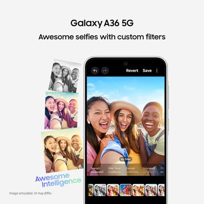 Samsung Galaxy A36 5G Smartphone, Awesome Intelligence, 8GB RAM, 128GB Storage, 50MP Camera, Awesome AI, 1 Year Manufacturer Extended Warranty