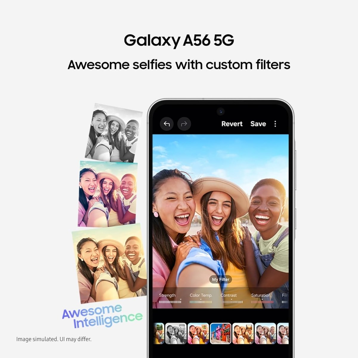 Samsung Galaxy A56 5G Smartphone, Awesome Intelligence, 8GB RAM, 128GB Memory Storage, 50MP Camera, Awesome Graphite, 1 Year Manufacturer Warranty