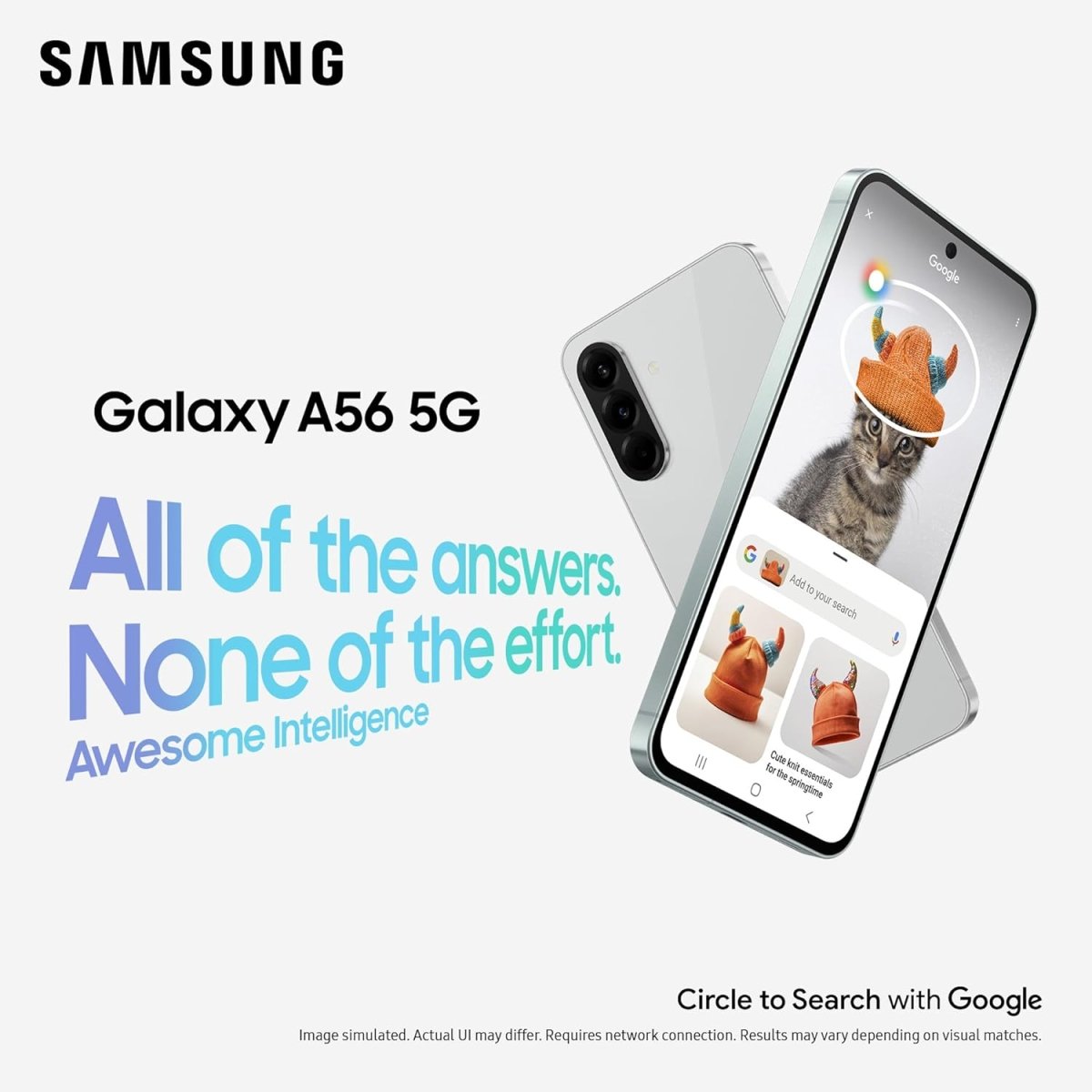Samsung Galaxy A56 5G Smartphone, Awesome Intelligence, 8GB RAM, 128GB Memory Storage, 50MP Camera, Awesome Graphite, 1 Year Manufacturer Warranty