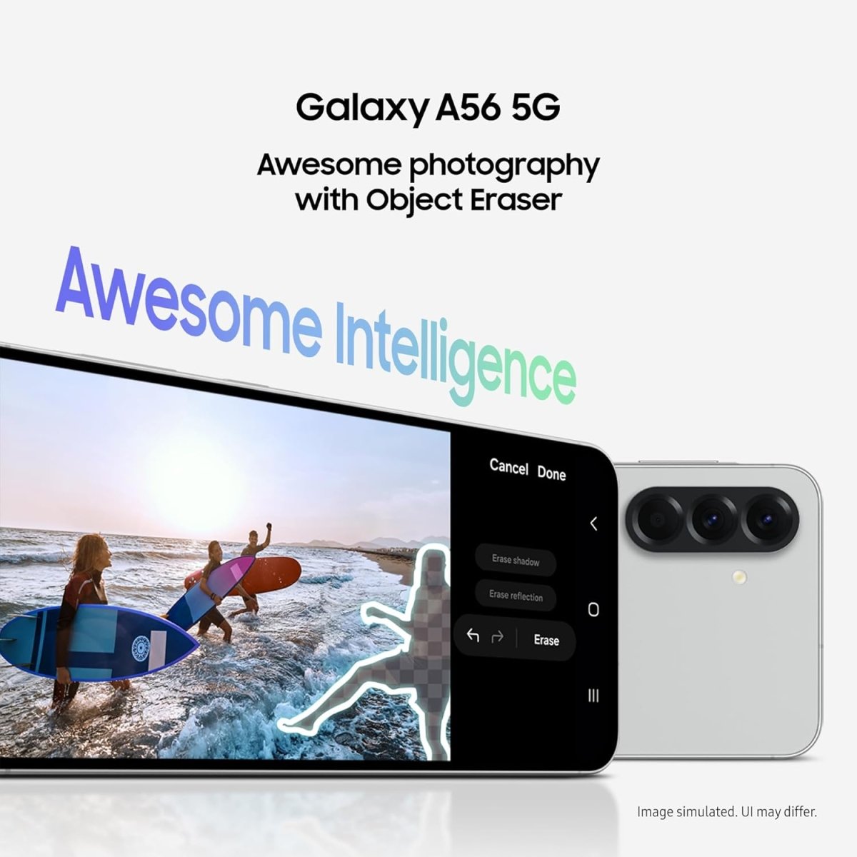 Samsung Galaxy A56 5G Smartphone, Awesome Intelligence, 8GB RAM, 128GB Memory Storage, 50MP Camera, Awesome Graphite, 1 Year Manufacturer Warranty