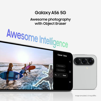 Samsung Galaxy A56 5G Smartphone, Awesome Intelligence, 8GB RAM, 128GB Memory Storage, 50MP Camera, Awesome Graphite, 1 Year Manufacturer Warranty