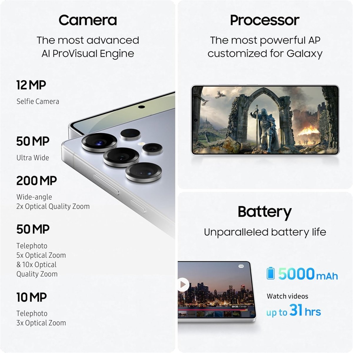Samsung Galaxy S25 Ultra AI Phone, 256GB Storage, 12GB RAM, Android Smartphone, 200MP Camera, S Pen, Long Battery Life 1 Global Version