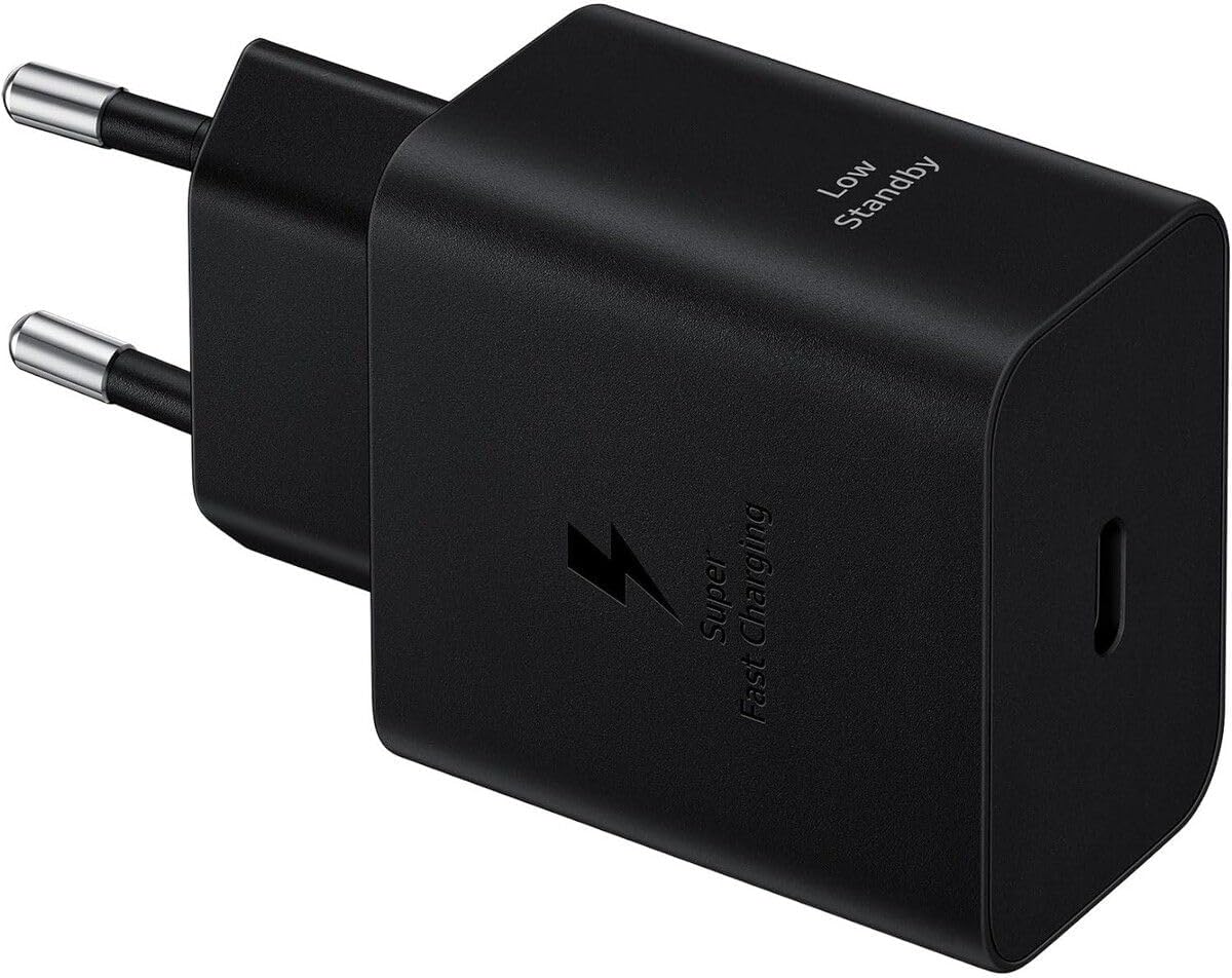 Samsung Original 45W PD Power Adapter With Compact Design/USB - C Port/USB Type - C to C Cable (5A/1.8m) Super Fast Charging - (Black)