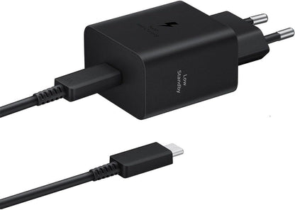 Samsung Original 45W PD Power Adapter With Compact Design/USB - C Port/USB Type - C to C Cable (5A/1.8m) Super Fast Charging - (Black)
