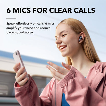 soundcore by Anker Liberty 4 NC Wireless Noise Cancelling Earbuds, 98.5% Noise Reduction, Adaptive Noise Cancelling to Ears and Environment, Hi - Res Sound, 50H Battery, Wireless Charging, Bluetooth 5.3