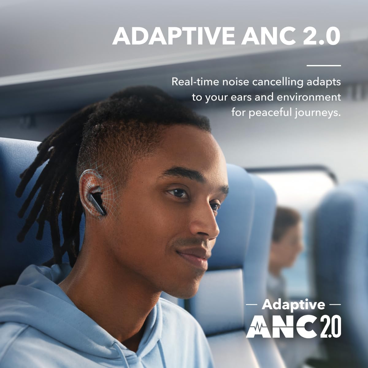 soundcore by Anker Liberty 4 NC Wireless Noise Cancelling Earbuds, 98.5% Noise Reduction, Adaptive Noise Cancelling to Ears and Environment, Hi - Res Sound, 50H Battery, Wireless Charging, Bluetooth 5.3