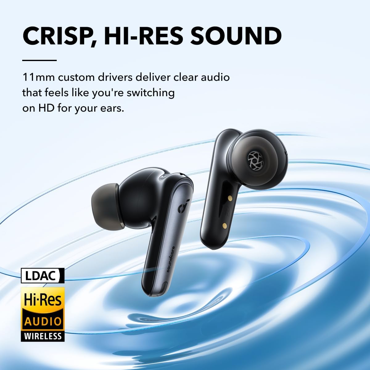 soundcore by Anker Liberty 4 NC Wireless Noise Cancelling Earbuds, 98.5% Noise Reduction, Adaptive Noise Cancelling to Ears and Environment, Hi - Res Sound, 50H Battery, Wireless Charging, Bluetooth 5.3