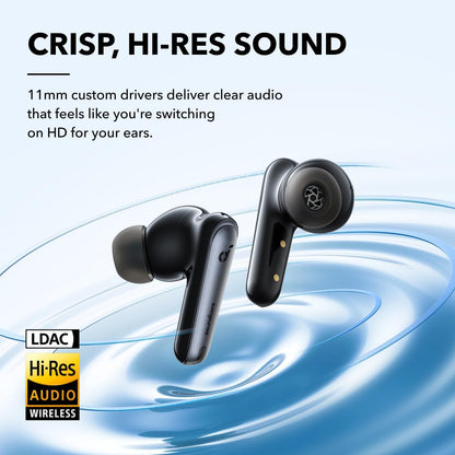 soundcore by Anker Liberty 4 NC Wireless Noise Cancelling Earbuds, 98.5% Noise Reduction, Adaptive Noise Cancelling to Ears and Environment, Hi - Res Sound, 50H Battery, Wireless Charging, Bluetooth 5.3