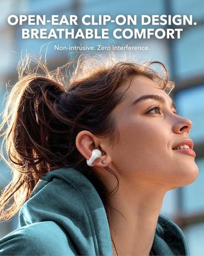 Soundcore C30i by Anker, Open - Ear Earbuds, Clip - On Headphones, Lightweight Comfort, Stable Fit, Firm - Shell Design, Attachable Ear Grips, Big Drivers for Clear Audio, 30H Play, IPX4 Water - Resistant