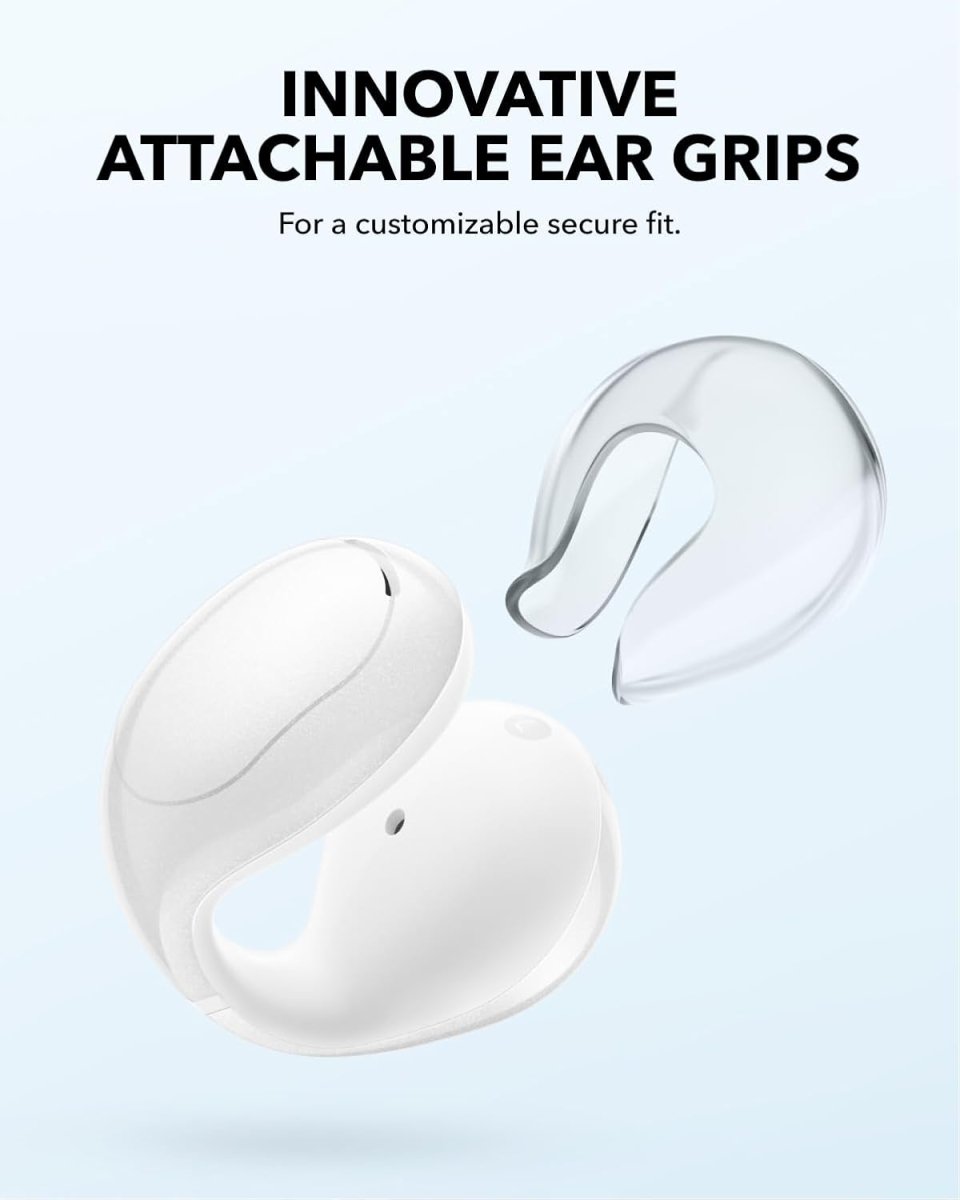 Soundcore C30i by Anker, Open - Ear Earbuds, Clip - On Headphones, Lightweight Comfort, Stable Fit, Firm - Shell Design, Attachable Ear Grips, Big Drivers for Clear Audio, 30H Play, IPX4 Water - Resistant