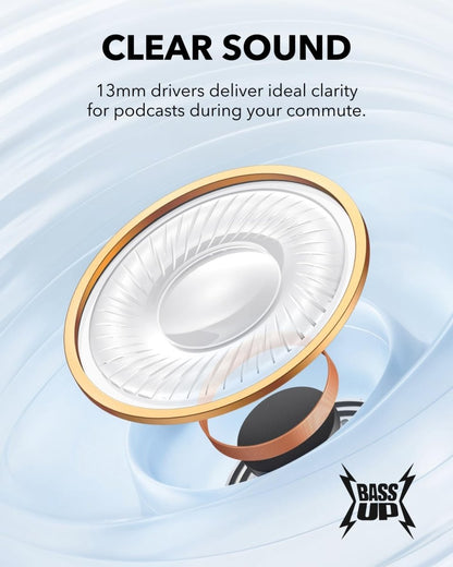 Soundcore K20i by Anker, Semi - in - Ear Earbuds, Bluetooth Wireless, 36H Playtime, Fast Charge, Clear Sound, Comfortable Fit, ENC 2 - Mic Clear Calls, Custom EQ, IPX5, Bluetooth 5.3, App Control.
