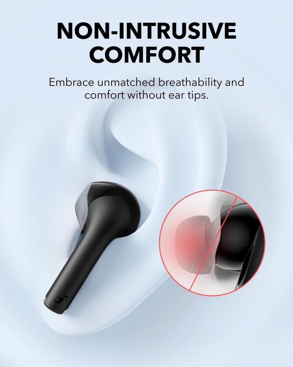 Soundcore K20i by Anker, Semi - in - Ear Earbuds, Bluetooth Wireless, 36H Playtime, Fast Charge, Clear Sound, Comfortable Fit, ENC 2 - Mic Clear Calls, Custom EQ, IPX5, Bluetooth 5.3, App Control.