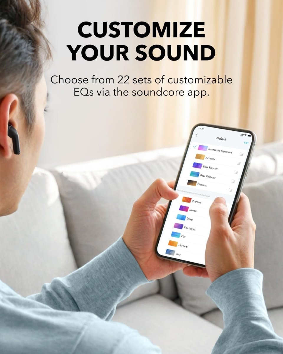 Soundcore K20i by Anker, Semi - in - Ear Earbuds, Bluetooth Wireless, 36H Playtime, Fast Charge, Clear Sound, Comfortable Fit, ENC 2 - Mic Clear Calls, Custom EQ, IPX5, Bluetooth 5.3, App Control.