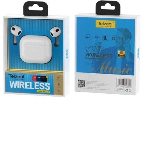 Telzeal Germany Wireless Noise Cancelling Stereo Earphones(Model A4)_White