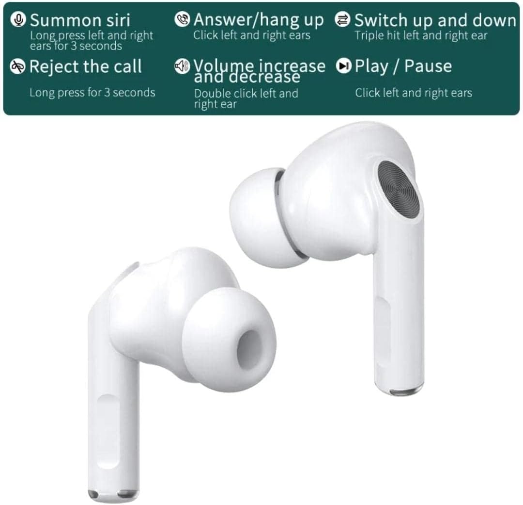 Telzeal Germany Wireless Noise Cancelling Stereo Earphones(Model A5)_White