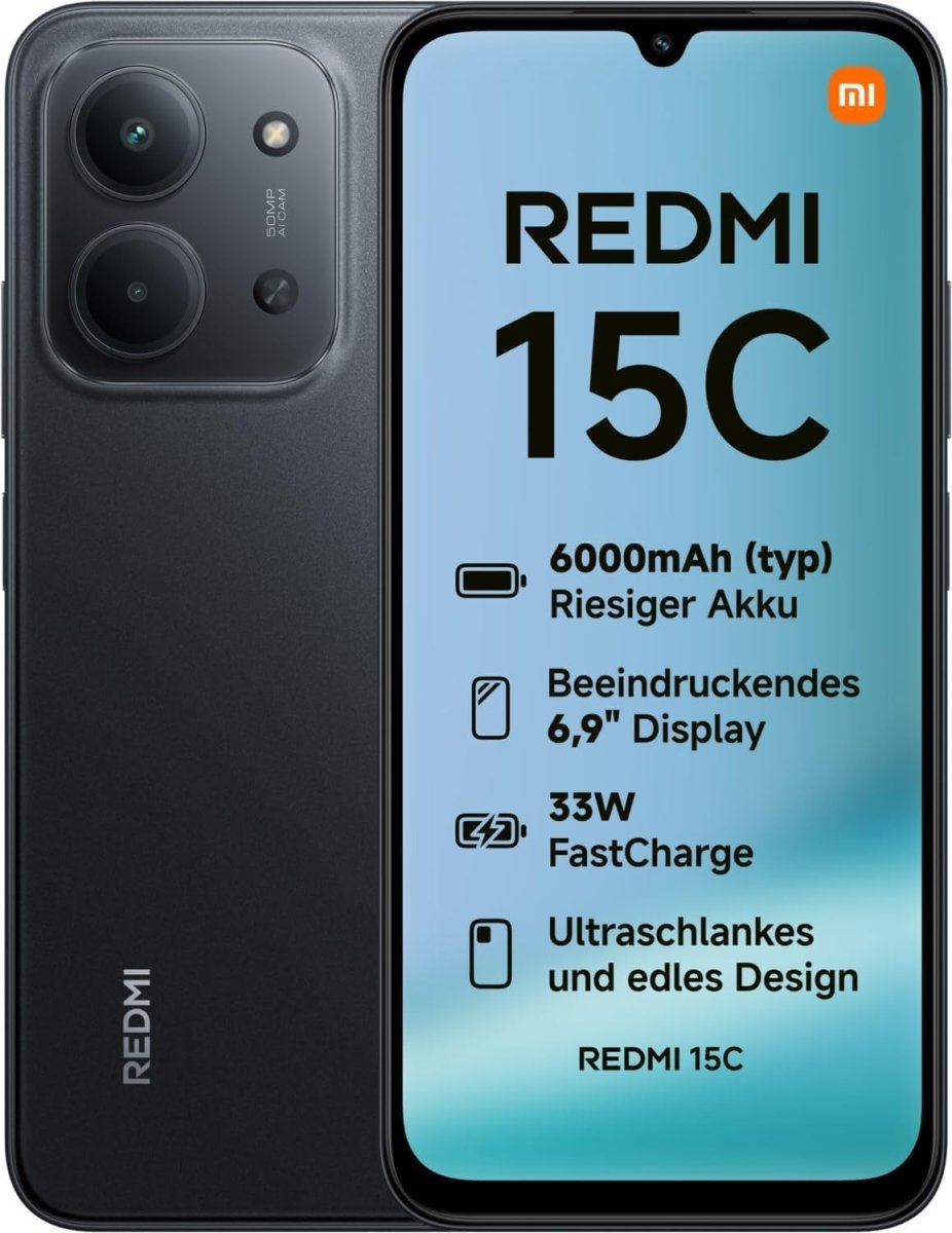 Xiaomi Redmi 15C Smartphone from 8 + 256 GB, Screen of 6.9 Inch 120 Hz, MediaTek Helio G81 - Ultr, Camera from 50MP, Charger Included | 18 Month Local warranty